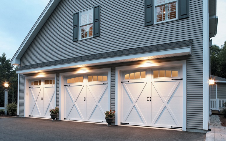 Newly installed residential garage door